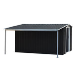 Wallaroo 10x8ft Zinc Steel Garden Shed with Open Storage - Black GSS-BSW-108O-BK