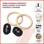 32mm Wooden Gymnastic Rings Olympic Gym Rings Strength Training V63-822591