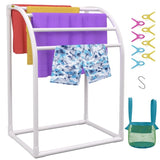 VEVOR Pool Towel Rack, 5 Bar, Milky, Freestanding Outdoor PVC Curved Poolside Storage Organizer, V952-MJJBSSXGBDDW52IAUV0