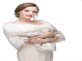 Poncho - 150*35cm - Cape - Women's Scarf - Shawl - Winter Scarf - Stole - Faux Fur - White - Soft V1188-NK-BOL-188