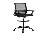 Artiss Office Chair Drafting Chairs Stool Computer Desk Studios Mesh Black OCHAIR-K-DRAF-BK