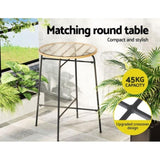 Gardeon 3-Piece Outdoor Bar Set Wicker Table Chairs Patio Bistro ODF-BA-TW-RATTAN-SET