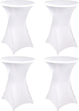 4-Pack White Stretch Cocktail Table Covers, Washable Fitted Spandex Covers for 80-85 x 110 cm High V1188-MS-731-004