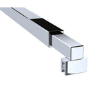 120x200cm Glass Shower Screen with Chrome F-Brackets and Square Pole V63-926281