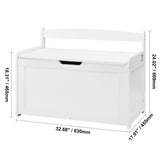 Kids Toy Storage Bench Wooden Toy Box Chest 32.68 x 17.91 x 24.02" White V952-XTETCWDYHLBC1UNIRV0