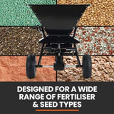 PlantCraft 160L Tow Behind Broadcast Seed and Fertiliser Spreader, 158kg Load, Heavy Duty V219-GSRTOWPCS16A