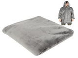Hooded Blanket Fleece Flannel Hoodie Warm Clothes with Pocket Oversized Free SizeGray V1294-YM0901-3117200157813