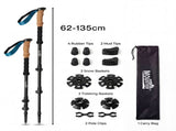Mountview 2 Pcs Hiking Trekking Poles Walking Stick Adjustable Lightweight Black UA0202-BK-AU