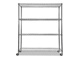 Modular Wire Storage 120x60cm Steel Shelving Chrome With Wheels For Garage Warehouse Or Kitchen V63-841341