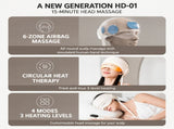 Head and Eye Wraparound Massager with Adjustable Strap and Handheld Controller for Home Relaxation, V1341-ZY-HB2J9M7R-BEIGE