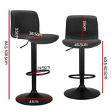 Artiss 2x Bar Stools Kitchen Swivel Bar Stool Gas Lift Chairs Barstools Black BA-HY-9068-BKX2