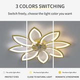 Modern Ceiling Light Fan, Low Profile, 6 Wind Speed, 3 Color V178-38931