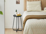 Outdoor Metal Side Table Rust-Resistant Patio Small Round End Table, Accent Coffee Table for V1338-WAK0050