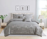Tufted Jacquard Quilt/Doona/Duvet Cover Set - Grey - Queen Size V493-JTTF-Q16