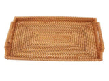 Wicker Serving Tray Hand Woven Rattan Rectangular Serving Tray with Handles for Breakfast Drinks V1294-YM0901-3118230400211