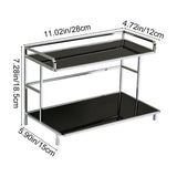 Double-Layer Acrylic and Metal Bathroom Organizer, Countertop Storage Shelf for Cosmetics, Cups, V1192-AZ-W-30043