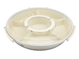 Divided Serving Tray with Lid PP PET Sealed Rotatable Clear Snack Spinner Food Platter Charcuterie V1294-YM0901-3118240178811