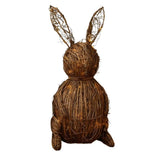 Easter Decorations Wicker Bunny Decor Large Rattan Bunny with Linen Bow Woven Outdoor Wicker Topiary V1370-AZ4-12379
