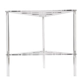 Acrylic Corner Shower Caddy 2 Tier Floor Standing Hollowed Corner Shelf Organizer for Bathroom V1294-YM0901-3112250005311