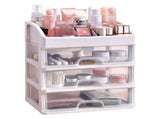 3 Tiered Drawer Cosmetic Storage Box Transparent Plastic Makeup Organizer Spacious Storage V1294-YM0901-3117240071011
