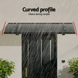 Instahut Window Door Awning Canopy 1mx1m Grey Solid Sheet Metal Frame AWN-B-1X1-SLD-METAL-GR