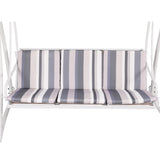 Gardeon Outdoor Swing Chair Garden Bench Furniture Canopy 3 Seater White Grey GSC-BST-3S-WHGR