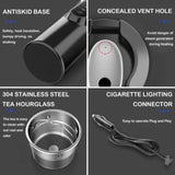 Car, 12V/24V Car Electric Heated Water Cup For Car/Truck/Travel, Portable Car Electric V1188-MS-227-0051