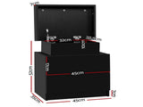 Artiss 2X Bedside Table 2 Drawers Lift-up Storage Black FURNI-O-BS-02-BKX2