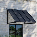 Instahut Window Door Awning Canopy 1mx1.2m Black Metal Frame AWN-B-1X1-METAL-BK