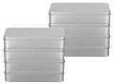8 Pcs Rectangular Box with Lid, 5.9" x 4.3" x 1.7" Empty Metal Cases, Small Item Organizer with V1192-AZ-W-18391