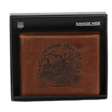 Billy The Kid Mens Leather Wallet Western with Detachable Chain in Gift Box in Cognac V563-BTK-12-COGN