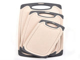 Beige 3-Piece Wheat Straw Cutting Board Set Non-slip, Groove Design, Plastic Chopping Board for V888-ELOSUNG17731