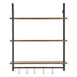 VEVOR Industrial Pipe Shelf 3 Tier 32x9.84in Wall-Mount for Kitchen Bedroom V952-JSGZWJYGHMBHKQBT1V0