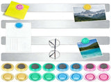 4Pcs Magnetic for Wall, Stainless Iron Magnetic Strips with Adhesive Backing, Magnet Bulletin V1192-AZ-W-18050