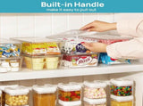 8-Pack Stackable Fridge Storage Organiser Bins with Lids, Clear Produce Drinks Container for V1265-YY-252