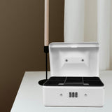 Metal Cash Storage Box with Combination Lock and Removable Tray for Home V1369-AZ3-W-12217