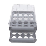 Egg Drawer Double Layer Transparent 32 Lattice Large Capacity Egg Storage Box for Refrigerator Grey V1294-YM0716-3118220147111