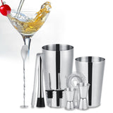 10-piece stainless steel cocktail set with 700ml shaker, bar accessories, silver V1237-ZY-506-0342