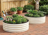 Green Fingers Round Raised Garden Bed 2 Pack Galvanised Planter Box Rust Resistant 60x60x30cm White GB-ROU-6030-WHX2