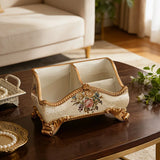 Natural Resin European Storage Box, Hand-Painted with Blooming Flowers A Practical Storage V1232-SNH-SZLMW-001