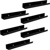 6-Pack Black Acrylic Vinyl Record Wall Shelves, Floating LP Display Racks V1188-MS-731-043