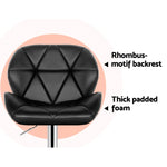 Artiss 2x Bar Stools Gas Lift Padded Leather Black BA-K-717A-BKX2