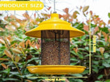 Metal Mesh Tube Feeder with Rainproof Canopy & Seed Tray, Squirrel Resistant Outdoor Hanging V1192-AZ-W-26419