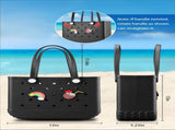EVA Beach Tote Bag for Swimming, Pool & Travel Waterproof Washable Rubber Handbag with 2 Random V1107-CS-STDDBH