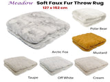 Meadow Soft Faux Fur Throw Rug 127 x 152 cm Off White V442-ATX-THROW-MEADOW-OFFWHITE-RE