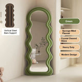1.7m Elegance Curvy Mirror Wavy Full Lenght Curvy Squiggle Full Body Irregular Asymmetrical V255-CFBMIRROR-GREEN
