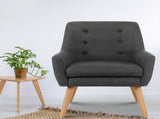Artiss Armchair Linen Fabric Anne Charcoal UPHO-B-ARM04-CHA