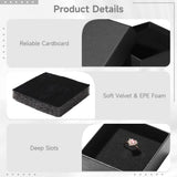 36PCS Kraft Jewelry Boxes, Square Black Cardboard Jewelry Box, Jewelry Gift Box with Foam Liner & V1369-AZ3-W-08897