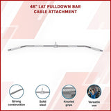 48" Lat Pulldown Bar Cable Attachment Gym Handle for Back & Strength Training V63-782625