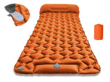 Orange Single Outdoor Foot Pump Inflatable Sleeping Pad - 40D Nylon Camping Air V888-ELOSUNG56187-7